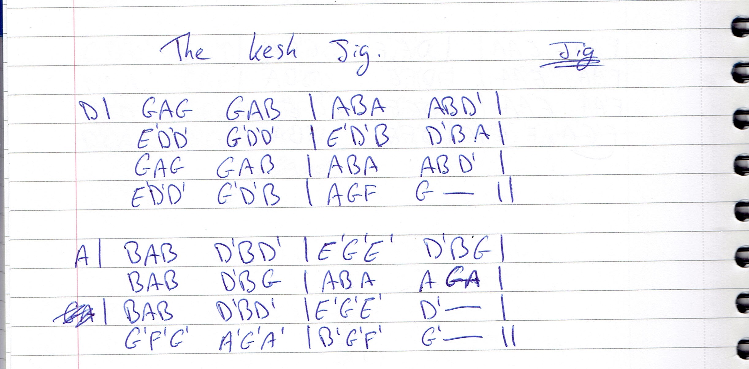 The Kesh Jig Irish Tenor Banjo Notes